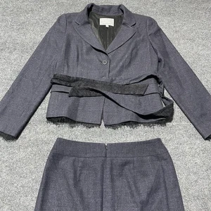 Classiques Entier Rock Anzug Damen 16 marineblau ausgefranster Saum 2 Knöpfe Blazer Bleistift - Bild 1 von 13