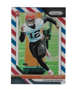 DENZEL WARD 2018 PANINI PRIZM RED WHITE & BLUE PRIZM RC $20 OHIO STATE BUCKEYES - Picture 1 of 1