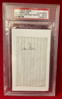DAVE MARR Signed Cut Index Card 1965 PGA Champion Player of Year Golf d.1997 PSA - Image 1 of 4