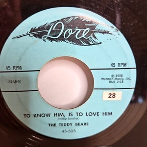 Teddy Bears–To Know Him, Is To Love Him 1958 Dore 7" 45 Single VG+ Phil Spector - Picture 1 of 7