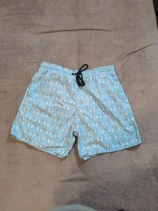 Vilebrequin Moorea Geometric Seahorse Swim Trunks 2XL Blue White Shorts - Picture 1 of 12