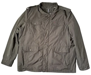 Levis Olive Green Zip Button Front Field Military Jacket Men’s Size XXL - Picture 1 of 10