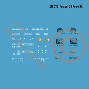 218 330 (o/b, „Konrad”) Regio SH BR 218 Diesellok H0-Decals (7 µm) Epoche 6 - Bild 1 von 1