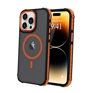 Magnetic for Case, Compatible with Magsafe, Bumper iPhone 14 Pro Orange - Zdjęcie 1 z 7