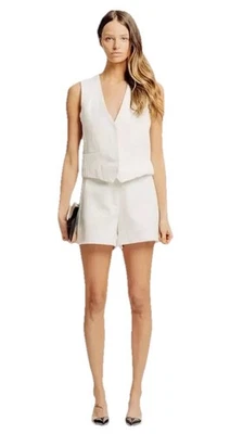 RONNY KOBO Tailored Linen blend Vest & Shorts Set Size 8-10 - Image 1 of 4