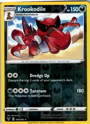 Krookodile Rare SWSH04: Vivid Voltage 109/185 LP-NM - Image 1 of 2