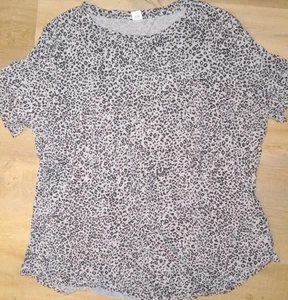 Old Navy Women’s XL Gray & Black Cheetah Print Long Sleeve Blouse – Flowy Casual - Picture 1 of 3