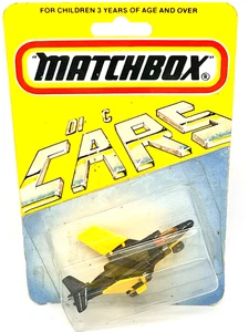 Matchbox Superfast 2 S2 Jet in black & yellow on rare pre-production card, mint! - Picture 1 of 3
