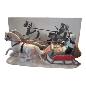 Dept 56 Christmas Village Heritage Village Collection Sleigh ride Horse - Picture 1 of 6