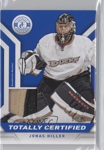 2013-14 Totally Certified Materials Blue Prime /50 Jonas Hiller #TC-JHI