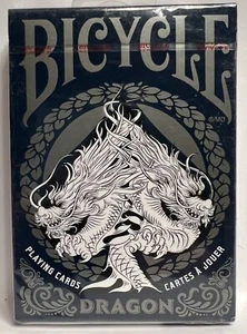 NEU Bicycle Black Dragon Silver Foil Premium Playing Cards SEALED RARE CANADA - Bild 1 von 2