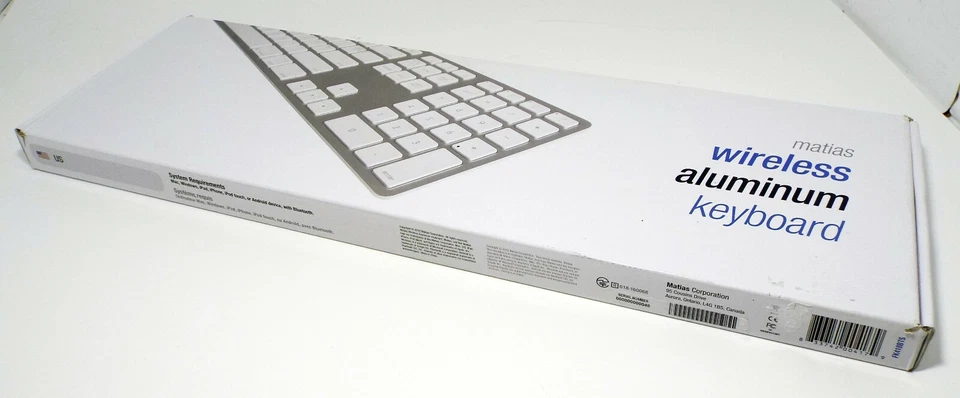 Matias Wireless (bluetooth) Aluminum White Keyboard  for Mac or Windows - Image 1 of 4