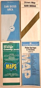 4 Vtg. 1980's California Street Maps San Diego Palm Spring Orange County - Picture 1 of 22