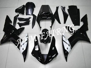 Black White ABS Injection Mold Bodywork Fairing Kit Panels for YZF R1 2002 2003 - Picture 1 of 6