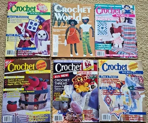 Vintage Konvolut 6 Häkelwelt Handarbeit Zeitschriften Schnittmuster - Bild 1 von 2