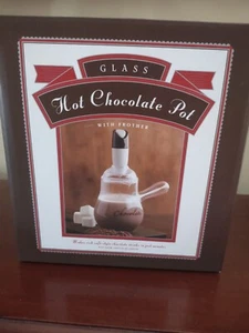 NIB WILLIAMS SONOMA Hot Chocolate Glass Pot with Frother Brand New w/ packaging - Picture 1 of 3