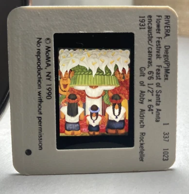 Diego Rivera Flor Festival de Santa Anita 1931 Lienzo 35 mm Proyector Arte Diapositiva Foto 1 de 3