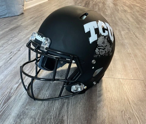 TCU HORNED FROGS NCAA Riddell Speed Full Size AUTHENTIC GAMEUSED Football Helmet Cover