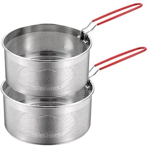 Pasta Strainer Set of 2 Stainless Steel Noodle Strainer with Removable Handle... - Picture 1 of 8