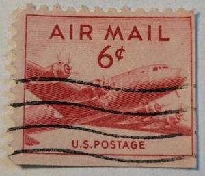 USA Postage ~ AIR MAIL ~ Red 5₵ Cent Stamp ~ Cancelled/Posted ~ Q27 - Bild 1 von 6