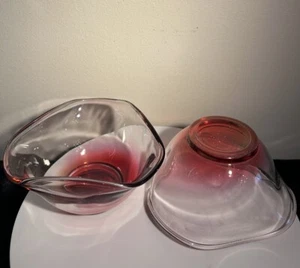 Two Of Set Indiana Glass Pomegranate Red Chip And Dip Bowls 5”*3” - Picture 1 of 9