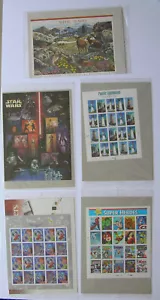 5 Full Panes US Postage Stamps $.41 USPS Sealed-Marvel,Disney,Star Wars,Tundra - Picture 1 of 22