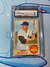 #280 Mickey Mantle Yankees 1968 Topps CSG Graded 1 Baseball Card PSA