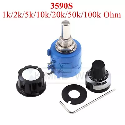 BOURNS Präzisionspotentiomer 3590S 1K/2K/5K/10K/20K/50K/100K Ohm Potentiometer - Bild 1 von 3
