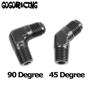 4AN 6AN 8AN 10AN 12AN Male Flare To NPT Male 45/90 Degree Adapter Hose Fitting - Picture 1 of 8