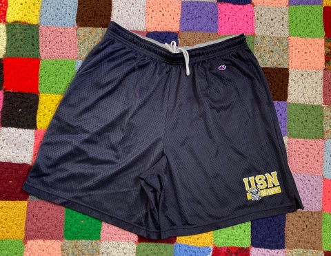 US United States Navy Mesh Champion Blue Training Shorts Mens Size 2XL XXL Cover