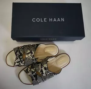 Cole Haan Womens Winona Snakeskin-Print Leather Slide Sandals W22954 Size 8.5 - Picture 1 of 7