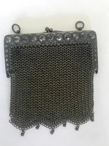 Antique Bronze Chainmail Metal Mesh Purse Bag, Missing Handle Chainmaille - Picture 1 of 5