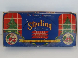 Sterling Straitline Vintage C7 Christmas String Light Red Green Cord W/Box C9569 - Picture 1 of 15