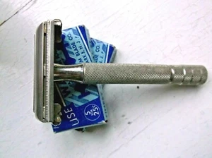 Navaja de seguridad Gillette Z 1 vintage con 2 cajas hojas Waltham - Imagen 1 de 7