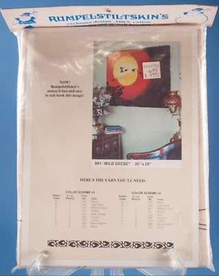 Vtg Rumplestiltskins Punch Needle Rug Wall Pattern Wild Geese 991 35" x 39 - Image 1 of 4