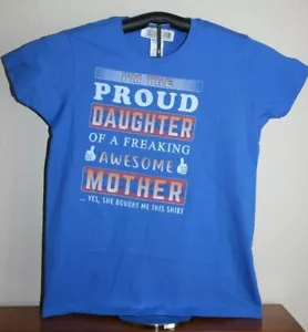 STOLZE TOCHTER EINER AUSGEFLIPPTEN TOLLEN MUTTER...T-Shirt, Damen Medium auf blau - Bild 1 von 5