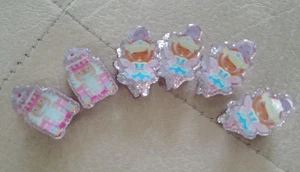Lot 6 CLAIRE'S Holiday Glitter Mini Fairy Ice Cream King Hair Clips Barrettes - Picture 1 of 18