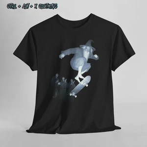 Skateboard Gandalf T-Shirt, Skateboarding Tee, LotR Fan Gift, Funny Graphic - Picture 1 of 10