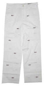 PANTALONE CLUB BALENA RICAMATO VINEYARD VINES ragazzo bianco come nuovo! 16 x 28" - Foto 1 di 2