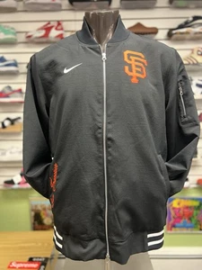 Giacca Bomber Nike San Francisco Giants Nera Autentica Full-Zip XL Nuova - Foto 1 di 12