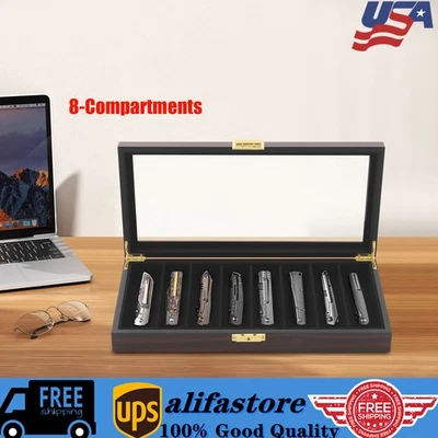 Vitrina de cuchillos negra 8 ranuras cuchillo caja de almacenamiento cuchillo organizador de exhibición NUEVO Foto 1 de 4