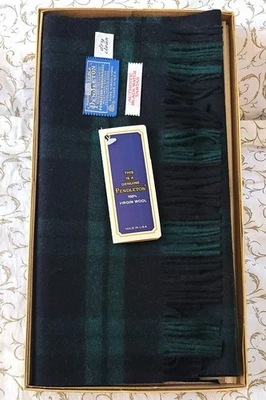 Vtg Pendleton - Black Watch Tartan Scarf - 100% Virgin Wool - NWT Original Box - Image 1 of 4