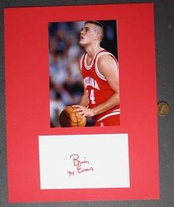 1995-96 Indiana University Star Brian Evans signed / handsignierte Karte & Foto - - Bild 1 von 1