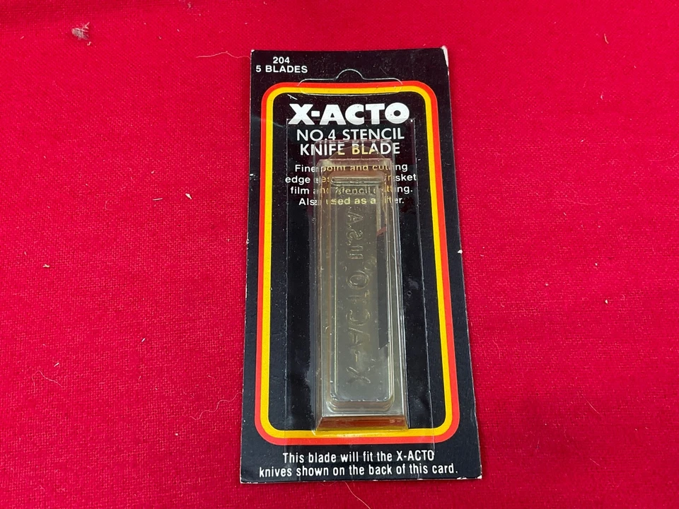 X-ACTO 204 X204 STENCIL  #4 KNIFE BLADES (5) REPLACEMENT vintage - Image 1 of 1