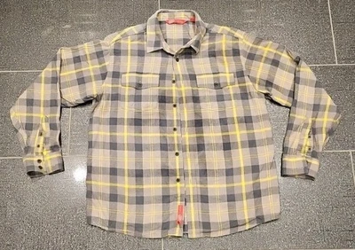 Camisa deportiva de franela Eastern Mountain para hombre grande gris a cuadros manga larga con botones Foto 1 de 4