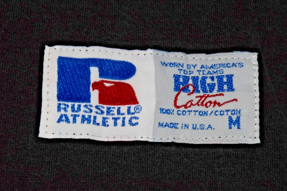 Camiseta Vintage Cuello Alto Russell Atlética Talla M Años 90 Negra Manga Larga Hecha en EE. UU. Foto 1 de 4