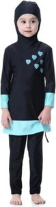 Traje de baño de dos piezas HANYIMIDOO para niñas islámicas musulmanas manga larga 150 cm - Imagen 1 de 7
