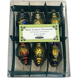 Smith & Hawken Bijou Lantern Ornaments - Set of 6 / 2 1/2" Long - NEW - Picture 1 of 5