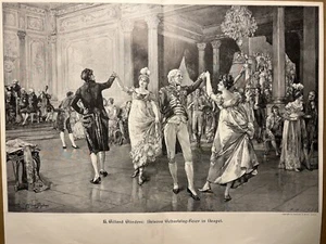Antik Illustration 1893 NELSON GEBURTSTAG FEIER IN NEAPEL Kunstdruck Holzschnitt - Bild 1 von 13