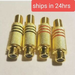 4 pack- RCA Female Jack Audio Solder Connector Metal Spring Adapter Gold Plated